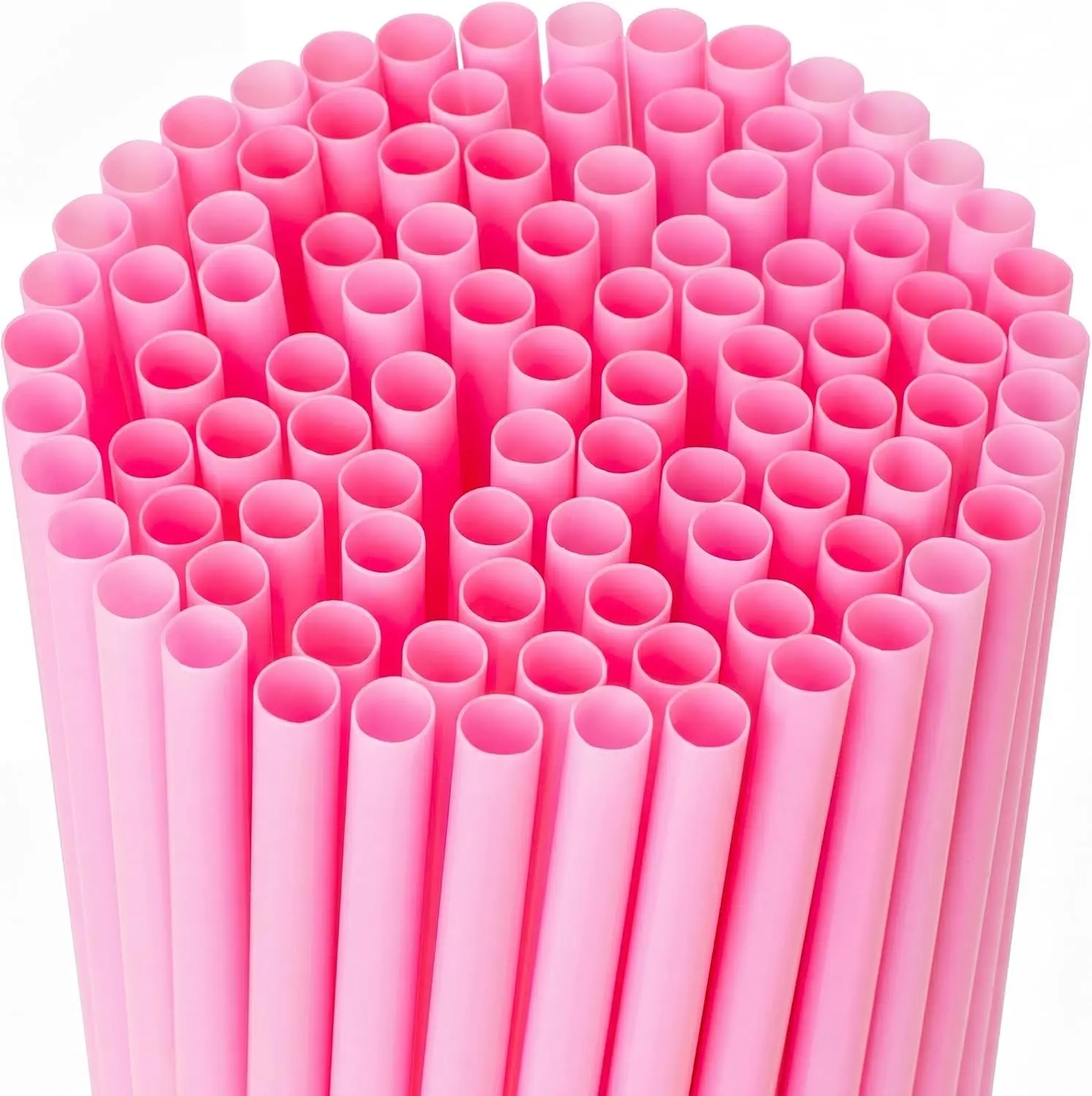 200 pcs Pink Disposable Straws, Cute Plastic Drinking Straws for Bride Wedding Bachelorette Birthday Pink Cocktail Party, Individually Wrapped