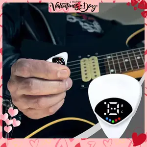 Portable 2-in-1 Guitar Pick & Tuner with LCD Display - Compact and Universal for Strings Instruments