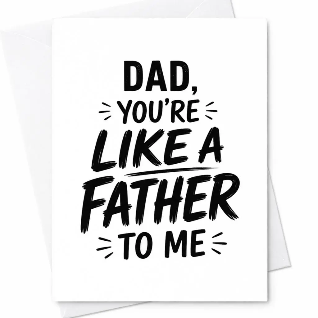 Funny Fathers Day Card Dad You're Like A Father To Me Sarcastic Dad Card Stepdad Humor Card From Kids Joke Card C-1354