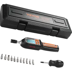 VEVOR Digital Torque Screwdriver, 1/4" Drive Screwdriver Torque Wrench, Electrician Torque Screwdriver with LCD, 2.65-70.67 in-lbs Torque Range, 0.01 N.m Increment Torque Screwdriver with Bits & Case