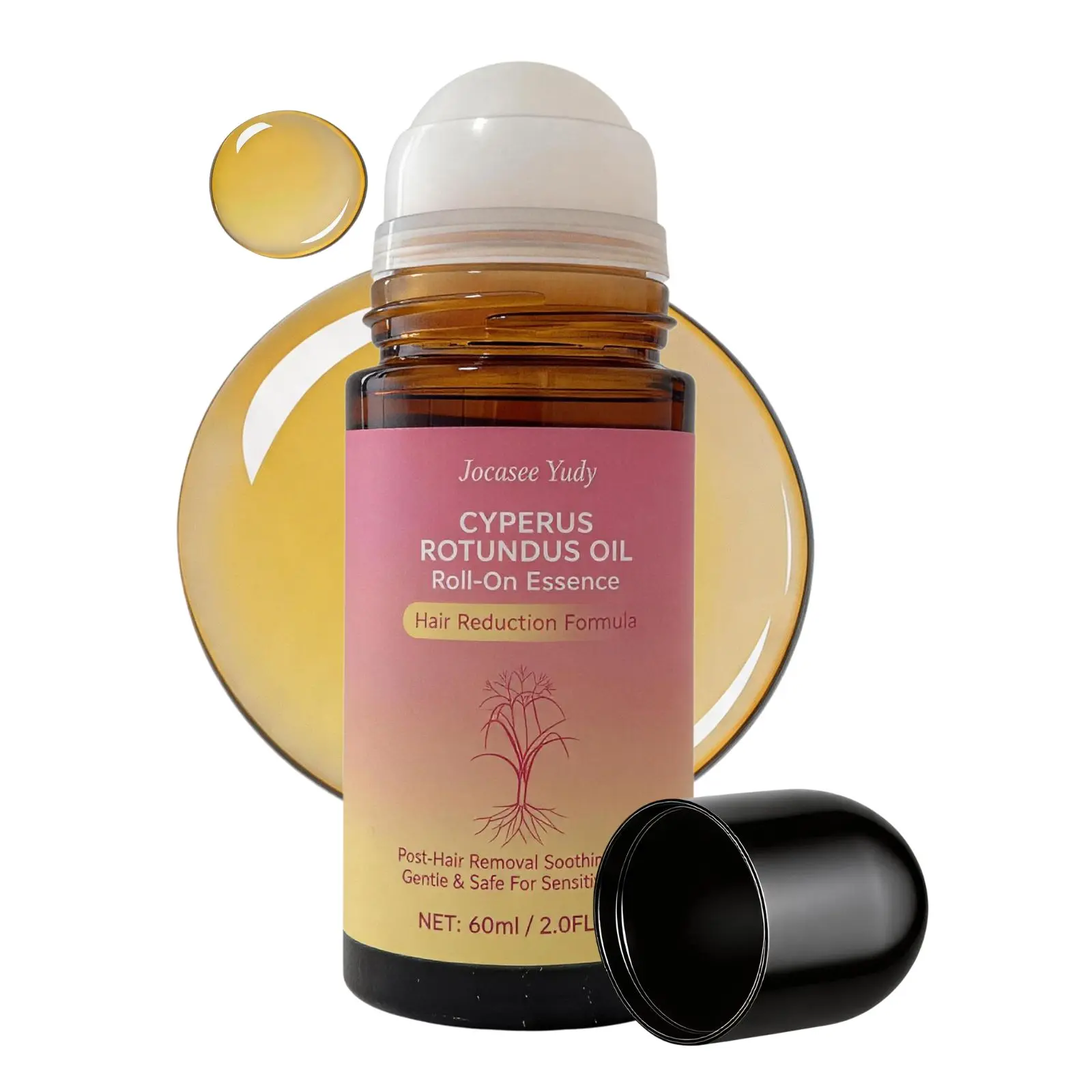 Cyperus Rotundus Oil for Natural Hair Reduction Body Roll-On Serum- 60ml/2oz