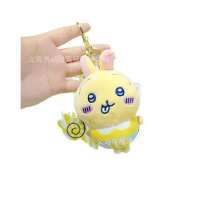 Cute 3‑Styles Chiikawa Plush Keychain Set, Glasses‑Wearing Hachiware‑Usagi‑Shisa Bag Charms, Kawaii Japanese‑IP Cartoon‑Animal Pendants