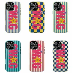 SWAG Phone Case Set Retro Sticker Core TPU Two-In-One Film Case - Durable, Shock-Absorbing, and Trendy Protection - for iPhone17 16, 15, 14, 13, 12 Plus, Pro, Max, and Samsung S25-22 Perfect Birthday Gift for Friends