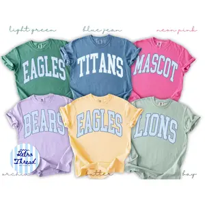 Comfort Colors Custom Mascot Shirt, School Spirit Tee, Custom Game Day Shirt, Back To School Gift, School Logo Tee Gift, Team Mascot Shirt