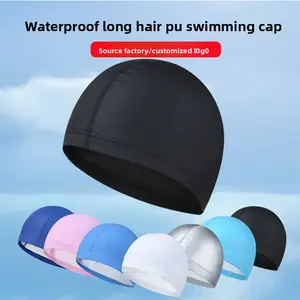 Men's & Women's Solid-Color Waterproof Swimming Caps for Long Hair Adult & Kids Breathable Lightweight Cycling Cap with Anti-Slip Strip & Moisture Wicking Technology