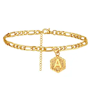 summer anklet, creative letter A-Z copper foot jewelry stainless steel fashion accessories inital couple anklet