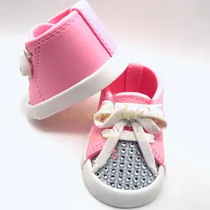 Gum Paste Baby Girl Rhinestones Sneakers Cake Topper