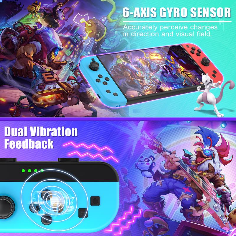 Wireless Joypad Controller for Nintendo Switch, for Switch Joy Con, L/R Controllers Support Dual Vibration/Motion Control/Wake-up Function, for Switch Joycon Pair