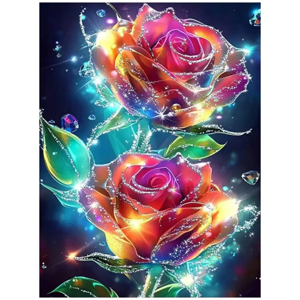 Multiple sizes available including square and round diamonds, This 5D DIY diamond painting set diamond art embroidery kit, Craft, handmade furniture decor holiday birthday art personalized gift, Glitter gradient rose wall art Handmade Gifts