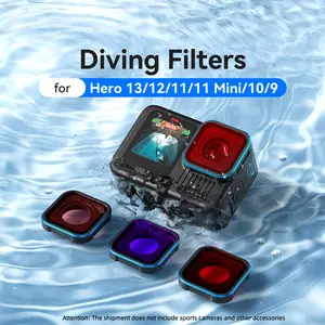 Hero 13/12/11/11 Mini/10/9 Underwater Dive Filter Gopro Protective Lens, Sport Camera Accessories, Durable and Waterproof Design