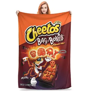 Food Cheetos Hot Snack  Blankets Soft Flannel Blanket  Gifts For Food Loves Suitable For Sofa Beds Living Rooms Suitable For Children And Adults Birthday Gifts Holiday Party Halloween Blankets Christmas Blanket
