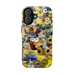 Cute Minions Stacked Yellow Cartoon phone Cases For iPhone 12/13/14/15/16/17 Promax Pro Plus and 17 Air ,Perfect for Her/Him fashionable gift