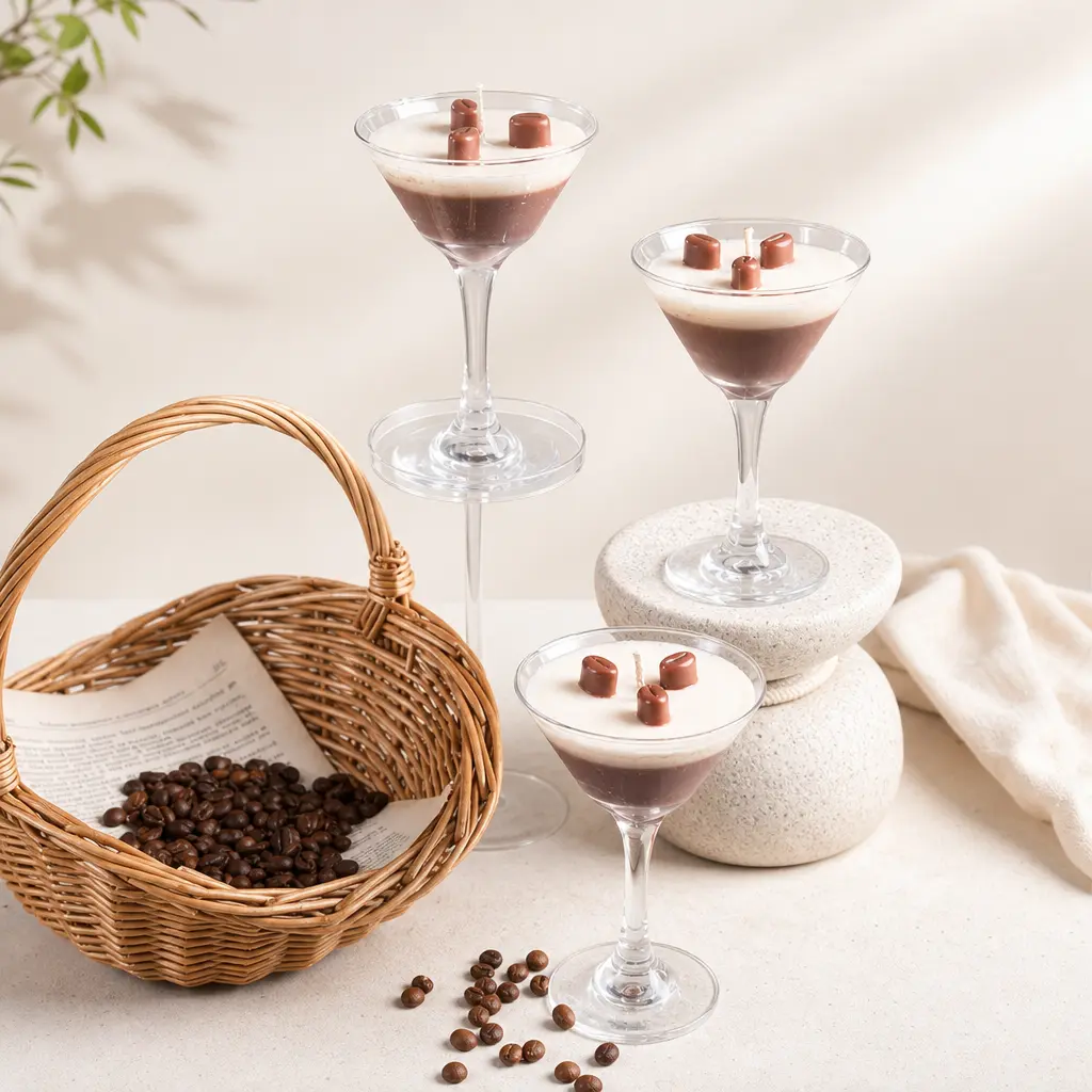 Handmade Espresso Martini Aromatherapy Candle - Sustainable Biodegradable Artisan Wax Candle, Valentines Day Romantic Home Decor for Relaxation & Well-being