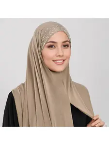 Silk cotton headscarf Arab Middle East Malaysia Shein headscarf women's new style rhinestone hijab