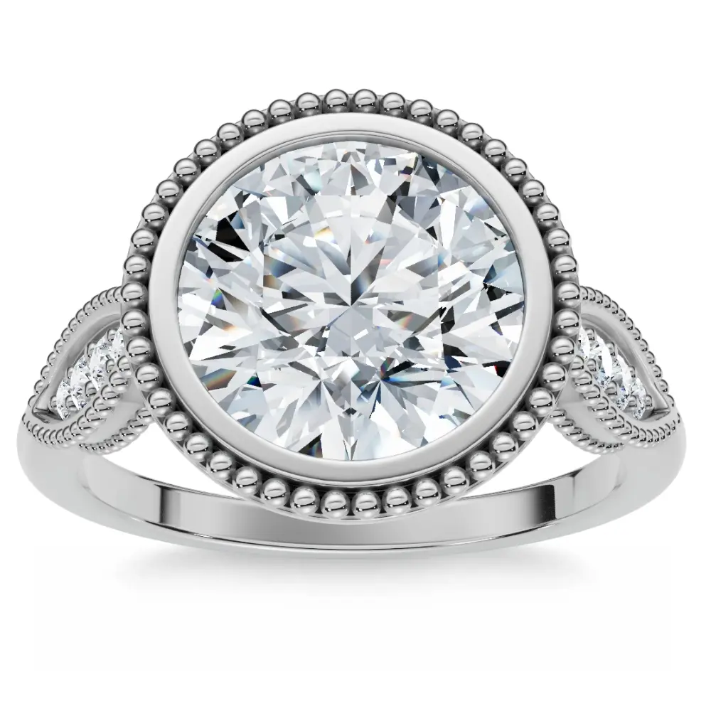 2 1/5Ct Diamond Luna Lab Grown Engagement Ring White, Yellow or Rose Gold