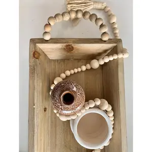 Wood Bead Handle Trays