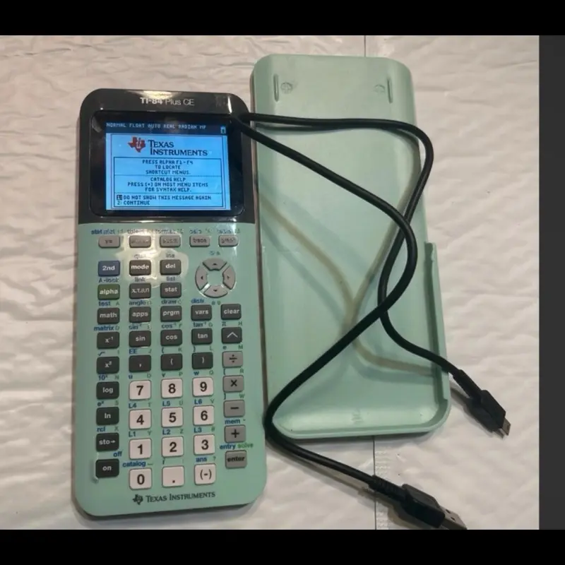 Texas Instruments TI 84 Plus CE Graphing Calculator Tested WITH Case Cable Mint