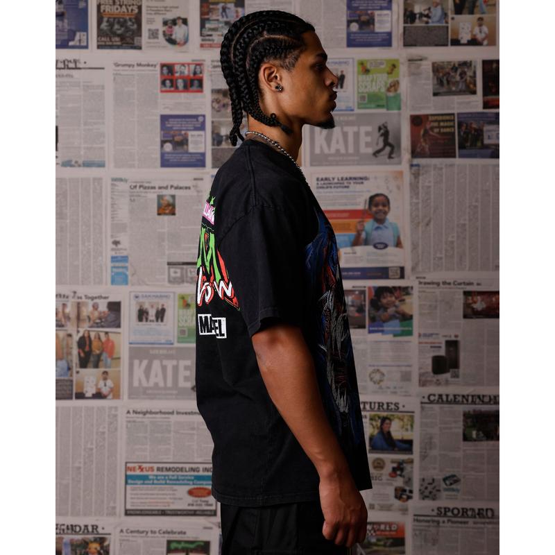 73Studio Marvel Venom Eddie Brock T-Shirt Black Acidwash