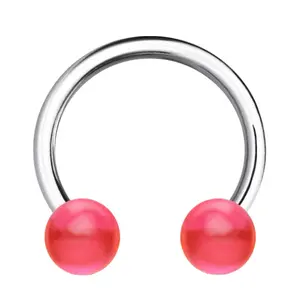 Pink Ball 16g Horseshoe Septum Ring (Externally Threaded) - 10206