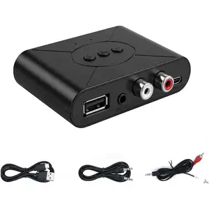 5.3 Audio Receiver,  Audio Receiver RCA Adapter for Stereo, USB Flash Drive/NFC  Key Connect/ Speakers/ Headphones Receiving Mode for  Devices