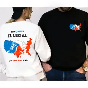 2 sides No One Is Illegal On Stolen Land Shirt, American Born, Mexican Root, Real Maga, Top