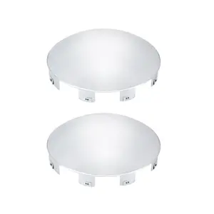 Chrome Hub Cap Covers for Semi Truck 6 Uneven Notched - for Front Wheel 8.9" Hub Caps, Lip 0.9" with Pre-Installed Clips Dome Metal for Semi Truck Hub Caps, 2 Pack