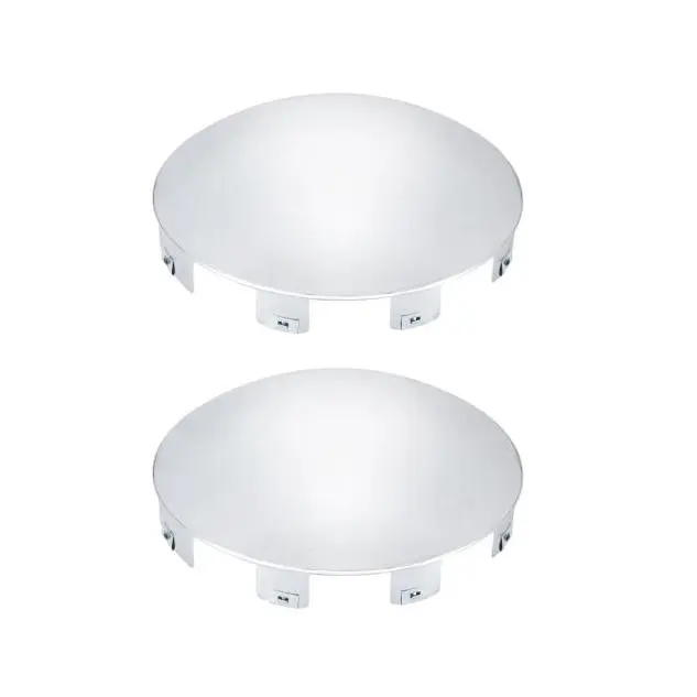 Chrome Hub Cap Covers for Semi Truck 6 Uneven Notched - for Front Wheel 8.9" Hub Caps, Lip 0.9" with Pre-Installed Clips Dome Metal for Semi Truck Hub Caps, 2 Pack
