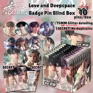 Love and Deepspace Glitter Collecting Badges Pins Buttons Blind Box Single Pin