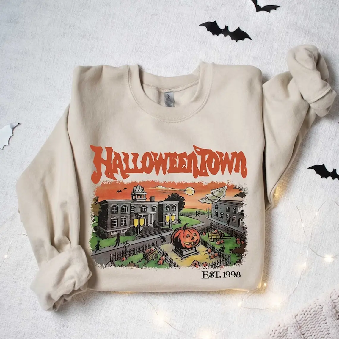 Halloweentown Est 1998 Sweatshirt, Halloween Town University Crewneck, Retro Halloweentown Sweatshirt, Fall Sweatshirt, Vintage Halloween Sweatshirt, Trendy Halloween Tee, Halloween Party Halloween 2023 Top Gift for Her