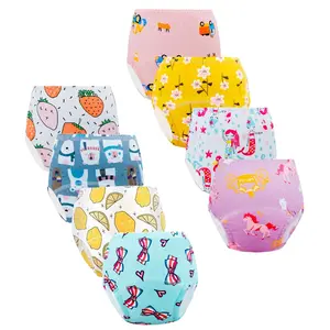 Girls Toilet Training Underwear Toddler Learning Design Pants 8 Pack Multi Color S Size 2-3 Years Old
