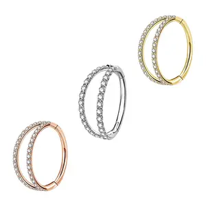 Oufer 16G Double Hoop Conch Earring CZ Helix Earring cz conch