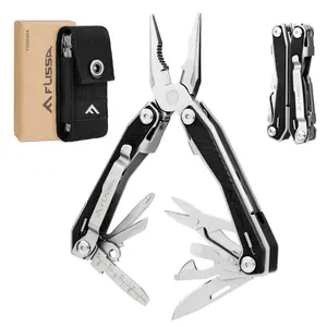 #SpringGlowUp FLISSA 16-in-1 Multi Tool with G10 Handle, Gift for Dad, Stainless Steel EDC Multitool with Pocket Knife, Pliers, Belt Clip and Oxford Sheath, Self-locking Utility Multi-Tool for Camping Outdoor