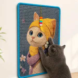 Premium Brazilian Sisal Cat Scratcher Mat -  Self-Adhesive Felt Scratch Pad for Indoor Cats Wall sofas cabinet door Wall Mounted Cat Scratching Activity Tree Interactive Cat Scratching Board Kitty