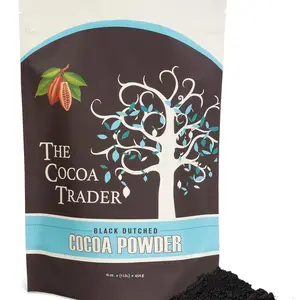 THE COCOA TRADER – Black Cocoa Powder for Baking 1Lb – Darkest Dutch Processed, Alkalized, Unsweetened Chocolate Flavor | Natural Food Coloring Substitute | Vegan, Gluten- & Sugar-Free, Keto Friendly