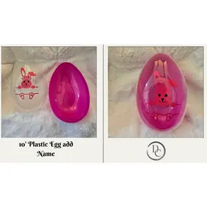 10" Pink Jumbo Personalized Plastic Easter Egg
