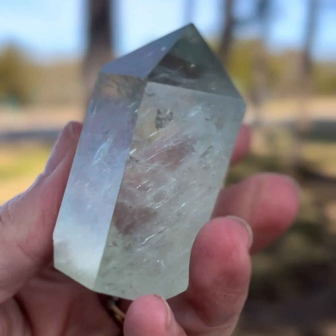 Praisolite (aka Green Amethyst) Tower Point - Madagascar