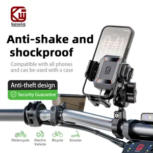 KEWIG-M33 Motorcycle Phone Mount—Military-grade shockproof and vibration-resistant design with anti-theft functionality, enabling effortless one-handed operation. Compatible with 5.2-7.2 inch phones in protective cases.