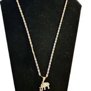 olo laminado 18k gargantilla con dige d elefante