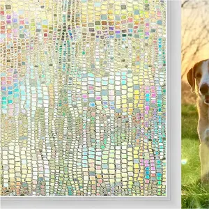 3D Rainbow Window Privacy Film, Non Adhesive Static Cling Window Sticker, Decorative Sticker for Home Living Room Bedroom, Decorative Wall Sticker, Household Decoration Supplies