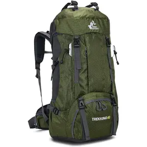 60L Waterproof Hiking Camping Backpack with Rain Cover, Large Outdoor Sport Travel Daypack Rucksack for Climbing