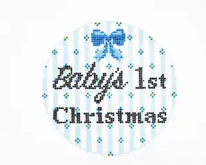 Salt and Sand Needlepoint Designs SSD-145B Baby's 1st Christmas Blue