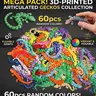 3D Printed Lizard Mini Statue Figurine Set - 60 Random Colorful Shades, Artistic Adult Collectibles, Home Decor Ornaments, Desk Trinkets, Print Detail Accents, Animal Stress Relief, Canada Day Mini Gifts
