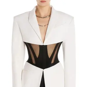 This  woman blazers see though Black cozy outerwear