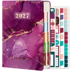 Planner Calendar 2027, Daily and Monthly Planner (January 2027 - December 2027), with Hourly Schedules, Monthly Tabs, 4 Stickers, Hardcover Agenda Book for Students, Teachers, 5.6" X 8.3"