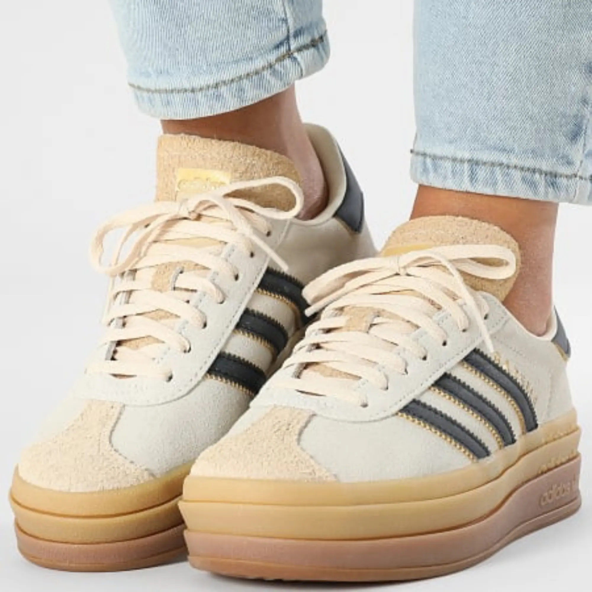 Adidas Gazelle Cream White Core Black Sand Strata - Brand New & Authentic Women’s Leather Casual Trainers JS3892