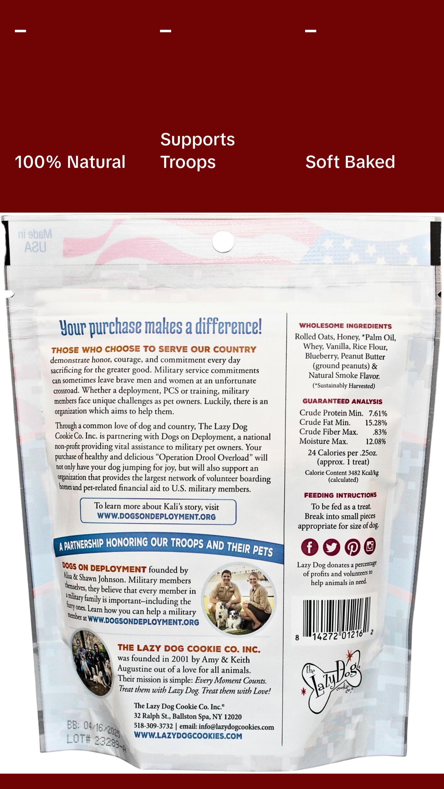 Operation Drool Overload Blueberry & Peanut Butter - Mutt Mallows - Soft Baked Natural Treats for Dogs from The Lazy Dog Cookie Co.