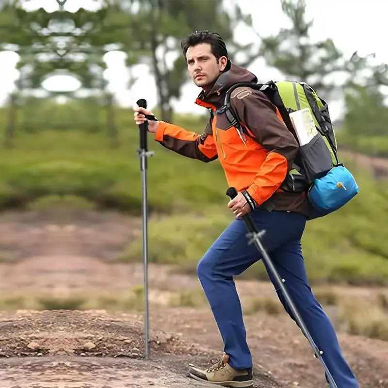 Telescopic Trekking Pole, Alloy Steel Hiking Stick for Outdoor Camping Mountaineering