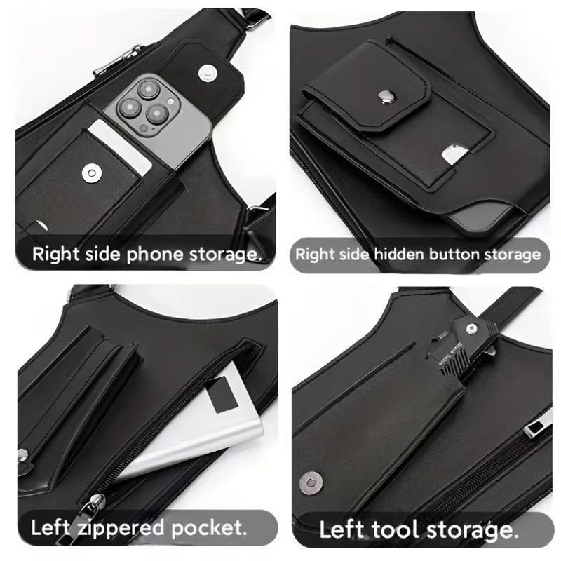 Adjustable Underarm Shoulder Bag for Men and Women-Anti-theft Hidden Storage for Cell Phones and Other Hunting and Outdoor Gear,Premium Leather.