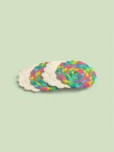 Rainbow and White Hot Pads/Pot Holders