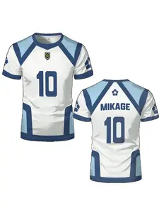 Popular Blue Lock Shirt Nagi Seishiro Uniform 3D Printed Anime T-shirt Summer New Men's and Women's Role Playing Sports Football Top
